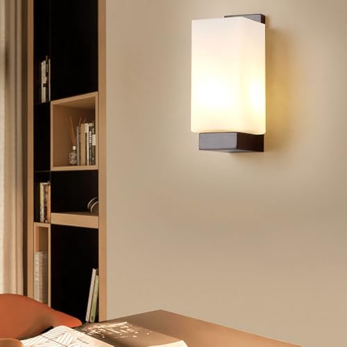 Aplique de pared de estilo chino E27 con pantalla acrílica y estructura rectangular 4