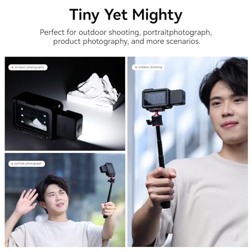 Image of ULANZI LM18 2-Pack Vlogging Light Mini LED Action Camera Video Light Magnetic Photography Fill Lighting for DJI Osmo Action 3 /4 Camera Cage Accessories, Xtra, Ulanzi PK-06 Pocket 3 /4 Expansion Adapter
