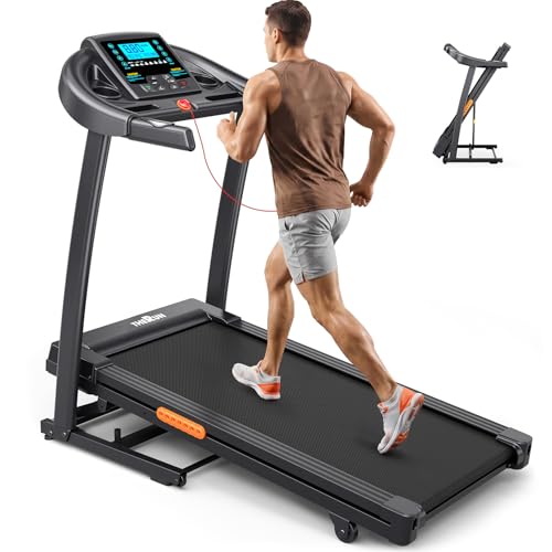 THERUN Incline Treadmill, Treadmills for Running and Walking, 300 lbs Weight Capacity Folding Treadmill with 0-15% Auto Incline, Wide Belt, 3.5 HP, App, Heart Rate, Orange