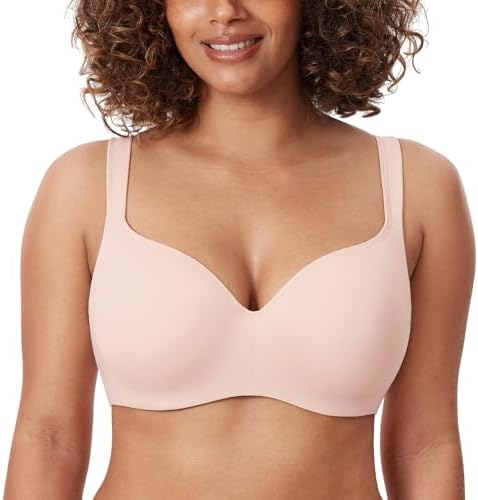 DELIMIRA Damen T-Shirt BH mit Bügel Nahtloser | Große Größen, Schalen, Gepolstert, Große Brüste Starker Halt, Unsichtbarer