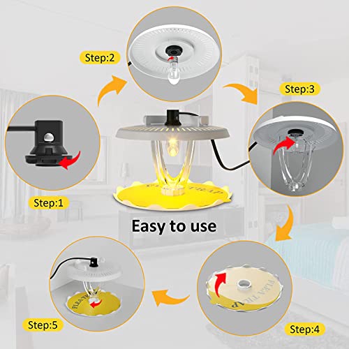 Redeo Flea Trap 2 Pack Bed Bug Traps With 4 Light Bulbs And 8 Sticky Glue Boards, Odorless Non-Toxic Flea Light Traps For Inside Your Home Safe For Kids & Pets #TOP6