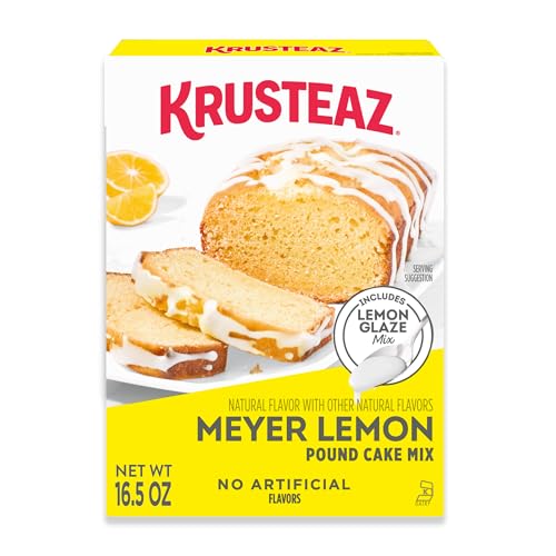 Krusteaz Meyer Lemon Pound Cake and Glaze Mix, 16.5 oz Box