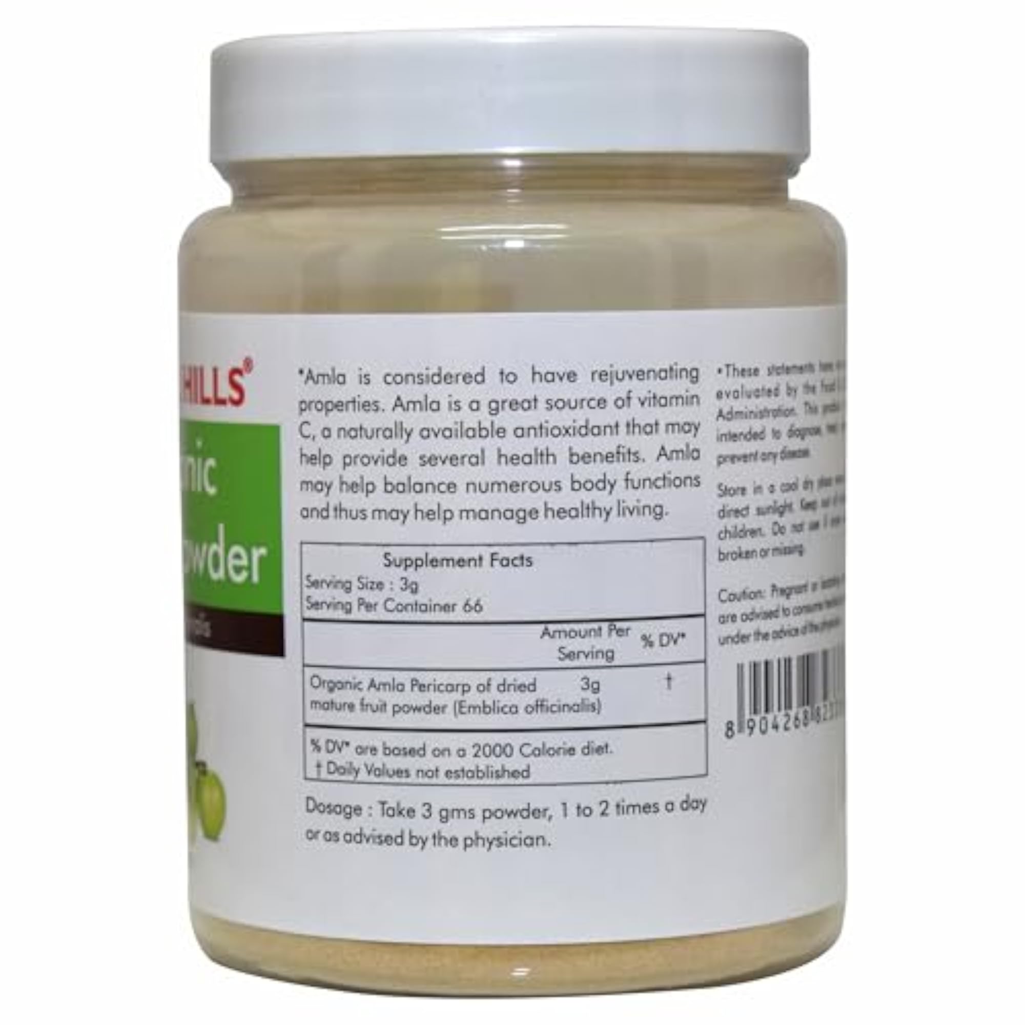 Herbal Hills Organic Amla Powder, 200 g