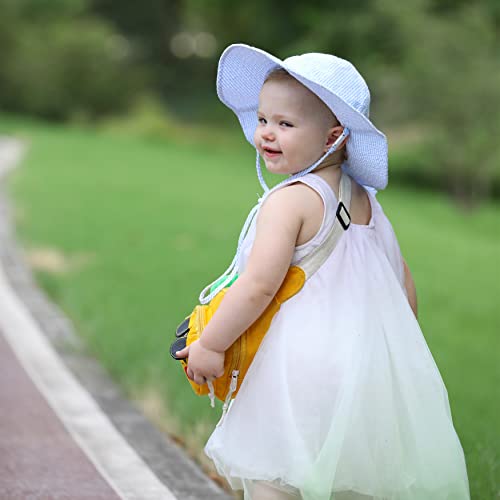 Image of Baby & Toddler Wide Brim Sun Hats UPF 50+ Sun Protection Bucket Cap Cute Adjustable Hat in Seersucker