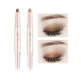 LAMUSELAND 2 Pcs Cream Eyeshadow Stick, 2 Tone Glitter Gradient Shimmer Double Heads Eyeshadow Stick