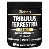 Tribulus Terrestris 13 In 1, 16000mg Per Serving with Maca, Horny Goat Weed, Panax Ginseng, Saw Palmetto, Tongkat Ali, Shilajit. Energy, Stamina & Performance Supplement for Men & Women, 120 Capsules