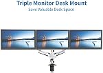 SHOPPINGALL Fully Adjustable Triple Gas Spring LCD Monitor Mount Stand with Swing Arm for 15”-32” Monitors Both Desk Clamp and Grommet Mounting Options in The Box - SA-GA36-White