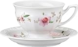 rosenthal porzellan maria rosenkante  Rosenthal Kaffee-Set 2-tlg. Maria Pink Rose Porzellan hellrosa