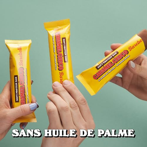 Barebells Eiwitrepen, heerlijke zachte eiwitrepen met chocolade, suikerarm, 16 gram eiwit, zonder palmolie, soft bar caramel chocolade, 12 x 55 g - Afbeelding 5