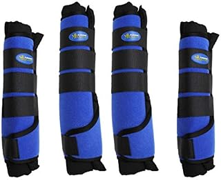 Professional Equine Horse Horse 4-Pack Leg Care Stable Shipping Neoprene Boot Wraps Royal