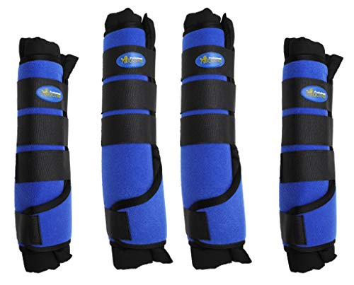 Professional Equine Horse Horse 4-Pack Leg Care Stable Shipping Neoprene Boot Wraps Royal