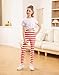 HDE Girl's Leggings Holiday Stretchy Full Ankle Length Striped Tights Red and White Stripes - 14-16