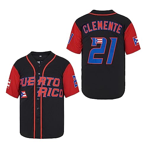 Amazon.com: Men's #21 Roberto Clemente Baseball Jersey Puerto Rico