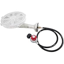 GasOne Propane Burner Banjo High Pressure 10 in Heavy Duty Burner Head Set with 0-20 PSI Regulator and Hose