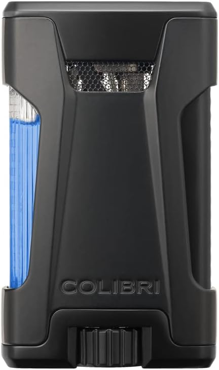 Colibri Rebel - Encendedor de butano con llama de doble chorro, resistente al viento y recargable, la elección de los entusiastas de los cigarros