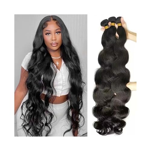 Tissage de cheveux humains indiens ondulés bruts Remy extensions faisceaux 16 pouces