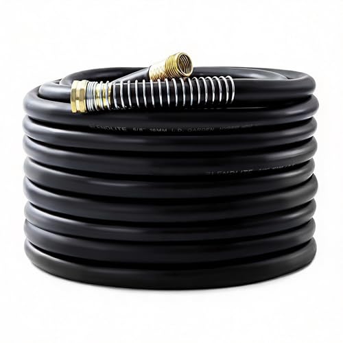 BLENDLITE 5/8" Garden Hose 75ft, -40℉ To 190℉ Hot/Cold Rubber hose, Black
