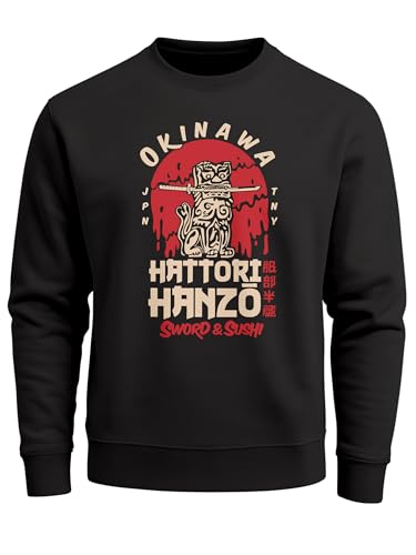 Sweat-shirt homme imprimé Hattori Hanzo pull mode streetwear Japon Okinawa coton