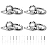 FINELYCR 4 Piezas Placa de Ojo, Acero Inoxidable 304 Placa Ocular de Acero Inoxidable, Anillo Metálico Argollas de Acero de 6 mm de Grosor, para Atar Caballos, Adecuado para Establos, Estudios de Yoga