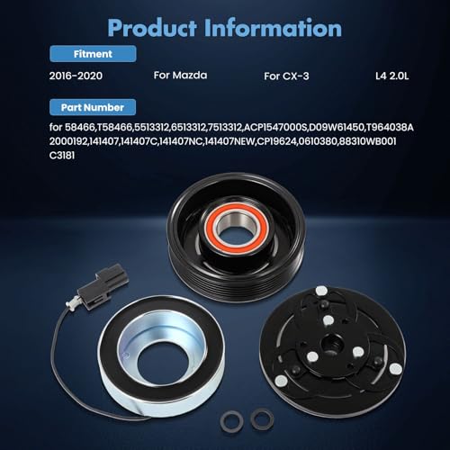 Image of ECCPP A /C Compressor Clutch 2016-2020 for Mazda CX-3 2.0L AC Clutch