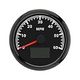 ELING 85mm Truck UTV GPS Speedometer Odometer 0-60MPH Speedo Gauge with Tripmeter Course Over Ground 12V 24V with 8 Colors Backlight