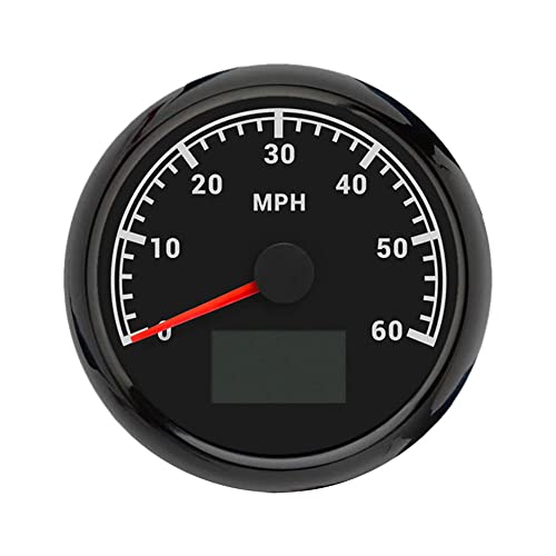 ELING 85mm Truck UTV GPS Speedometer Odometer 0-60MPH Speedo Gauge with Tripmeter Course Over Ground 12V 24V with 8 Colors Backlight