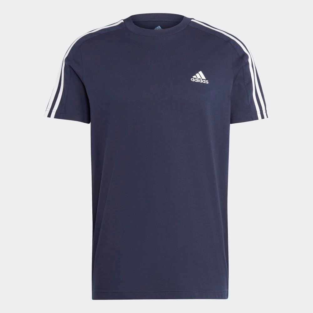 adidas Men's Essentials 3-Stripes Short Sleeve Crew Neck T-Shirt - Image 6