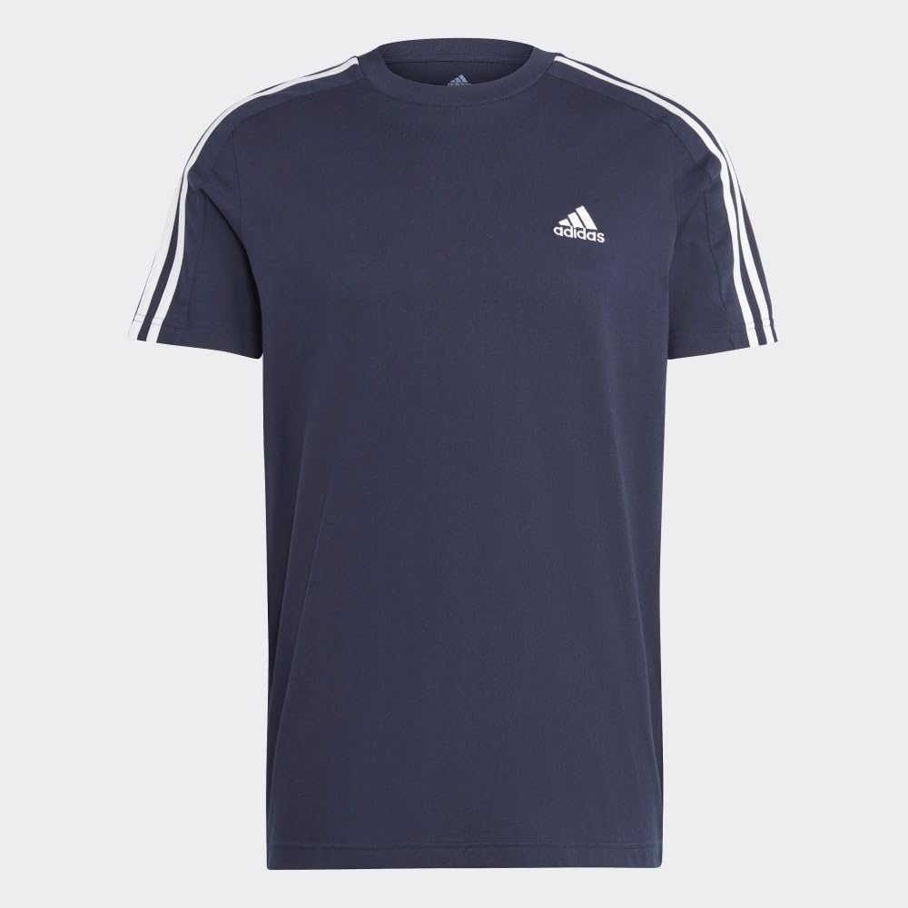 adidas Essentials Single Jersey 3-Stripes tee Camiseta de Manga Corta Hombre (Pack de 1)