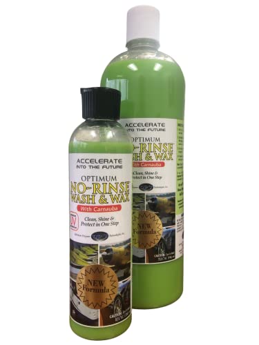 Optimum No Rinse Wash & Wax - 8 Oz. Bottle, Exterior Car Cleaner Wax, Optimum Rinseless Car Wash System, Pro Car Care Products, Car Wash With Wax #TOP1
