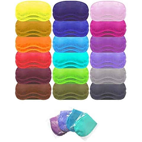 Eye Mask Sleep Masks Pack of 36 PorsMing Sleeping Mask Blindfold Eye Cover Team Building Games Party with Nose Pad and Adjustable Strap for Women Men Kids 4 Layers Colors (18 Color 36 Pieces) Cover