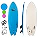 Goplus 5'5" Surfboard, Soft Top Surf Board, Lightweight Surfing Foamie Board with 3 Removable Fins, Adjustable Wrist Rope, Great Beginner Board for Kids and Adults (Blue)