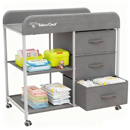Baby Changing Table, Portable Changing Table, Diaper Changing Station with Waterproof Pad, Changing...