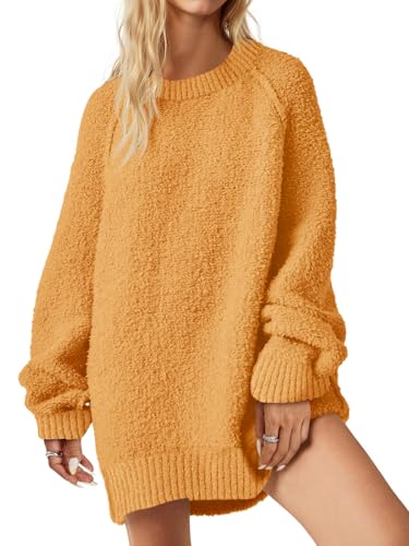 Image of Saodimallsu Womens Oversized Sweater Fuzzy Long Sleeve Casual Tunic Sweater