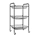 QIAOLI Rollender Wagen, Lagerwagen auf Rädern, 3-Tier-Utility-Wagen mit Metall-Maschenkorb Küchenwagen für Home Office-Speicherwagen (Color : White, Größe : 60cm)