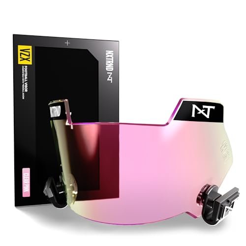 Nxtrnd VZX Football Visor, Compatible with Riddell Axiom, Fits Adult & Youth Football Helmets (Clear Pink)