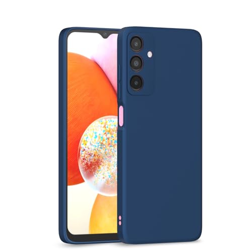 Image of Outlouders Back Cover for Samsung Galaxy A14 4G / A14 5G | Camera Protection | Durable Soft Matte Silicone Bumper Case (Blue)