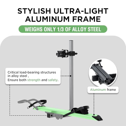 Image of Young 100LBS. Capacity Aluminum 1-Ebike Rack for Bicycles and Electric Bikes, fits Car SUV Van RV and Trailer with 2 inch Receiver, Fits up to 5 inch Fat Tire Width and 50 inch Wheelbase