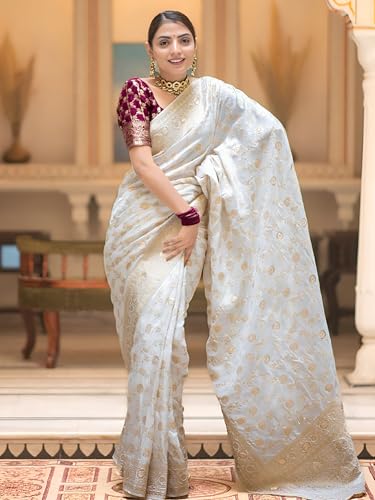 Image of Yashika Women's Pure Kanjivaram Silk Saree Soft Banarasi Style Wedding With Blouse Piece | Saree For Women | New Sari