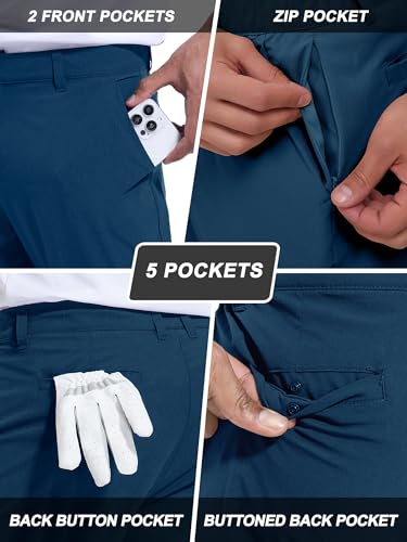 Holure Men's Golf Trousers Waterproof Straight Fit Stretch Outdoor Pants Inseam 30''/32'' Lightweight Casual Pants with Pockets - Image 4