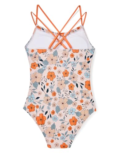 Image of Girls One Piece Swimsuits Teens Bathing Suits Teen Swimsuits Quick Dry Halter Crossback Beach Sport UPF 50 Kids Swimwear