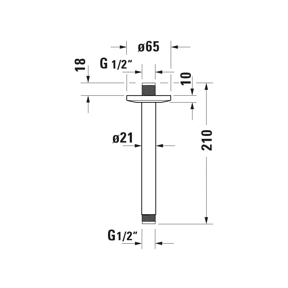 Duravit UV0670025046 uniwersalne ramię prysznicowe, czarny matowy