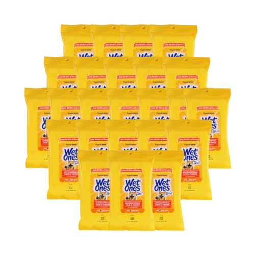 Wet Ones for Pets Paw and Tushie Dog Wipes, Tropical Splash, 30 Ct, 24-Pack