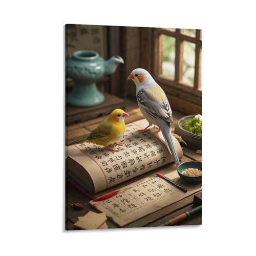 Zèbre finch impression sur toile tendue décoration murale raffinée
