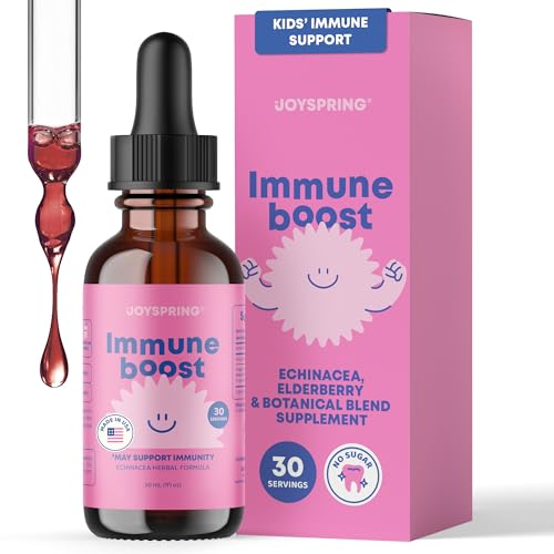 JoySpring Immune Drops - Kids’ Immunity Support Supplement (1 fl oz, 30 Servings) with Organic...