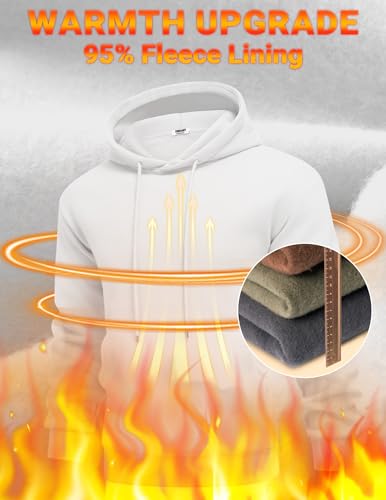 Image of COOFANDY Men Cotton Fleece Hooded Sweatshirt Casual Long Sleeve Hoodies Pullover Fashion Drawstring Hoodie with Kanga Pocket