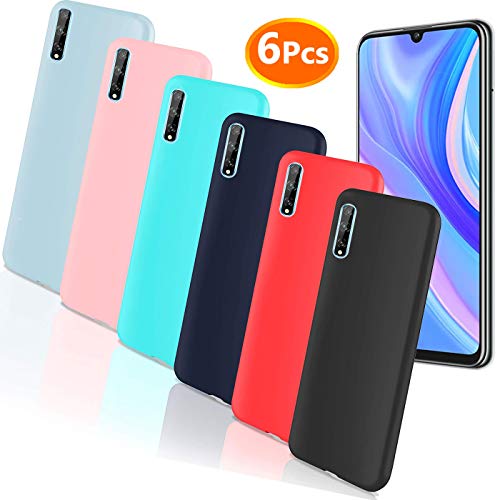 HYMY 6 Pack Funda para Huawei P Smart S - Color Sólido TPU Silicona Suave Caso Gel Cover Carcasa para Huawei P Smart S Negro, Azul, Rojo, Verde, Rosa, Blanco