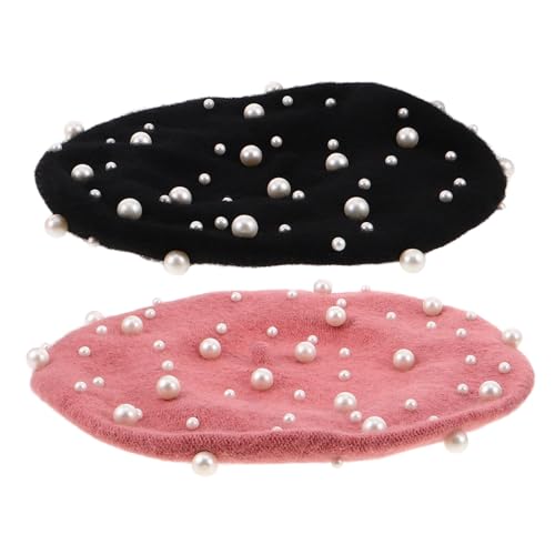 Béret laine vintage orné de perles pour vos sorties et fêtes d'hiver