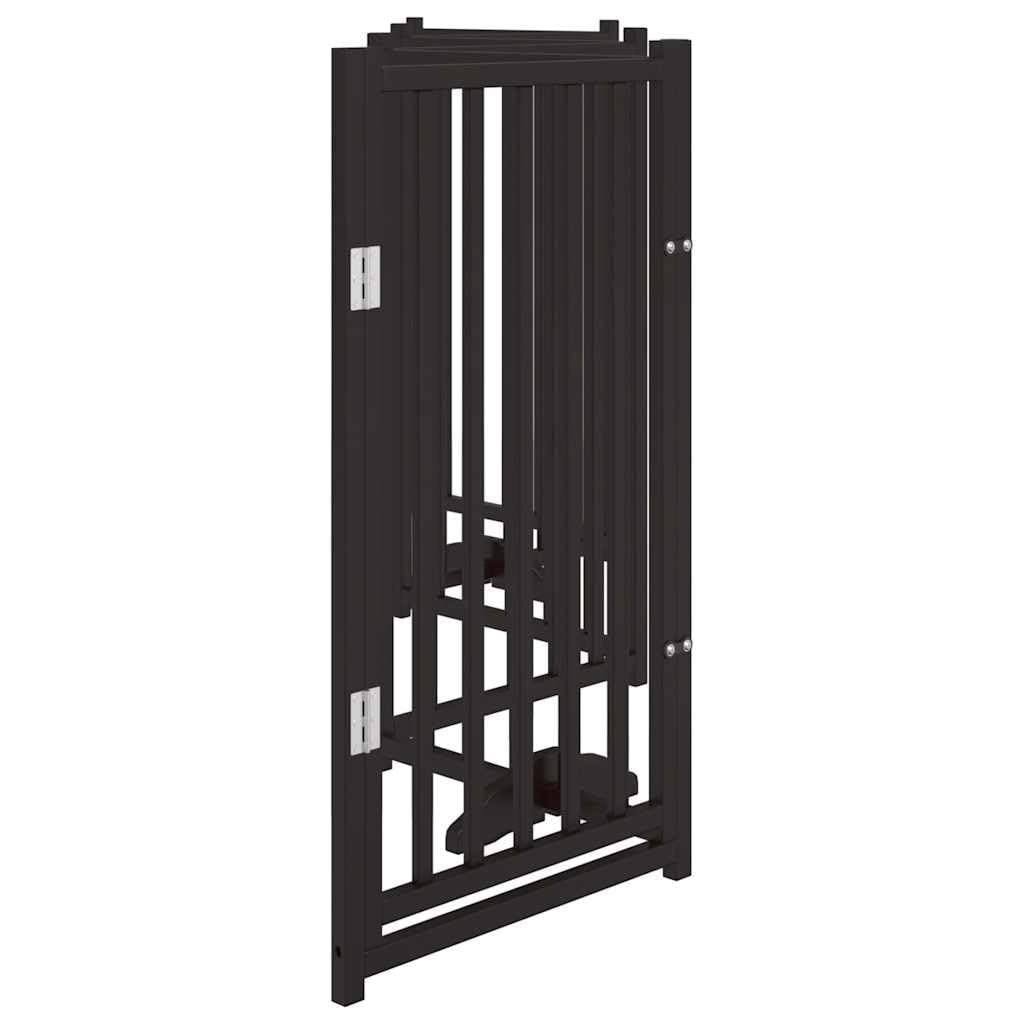 vidaXL Puerta de Perros Plegable 6 Paneles Madera Abeto Negra 300 cm, Puerta para Mascotas, Puerta de Seguridad para Perros, Puerta para Perros de Seguridad