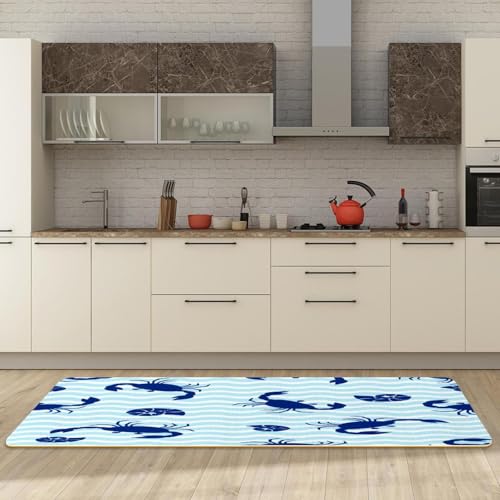 Alfombras de cocina absorbentes con base antideslizante de rayas 3