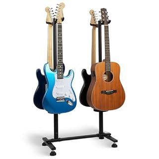STRICH Guitar Stands Floor, 4 Adjustable Guitar Stand Holder, Heavy Duty 4 Guitar Stand for Acoustic Electric Guitars Bass Banjos, Folding Multi Guitar Stands 4-Holder, FH-S4U Black - Les Beatles, Paul McCartney, John Lennon, RIngo Starr, George Harrison